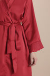 Zivame Luxe Satin 4 Pc Sleep Set - Scarlet Sag — thumbnail 7
